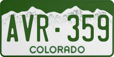 CO license plate AVR359