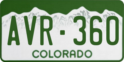 CO license plate AVR360