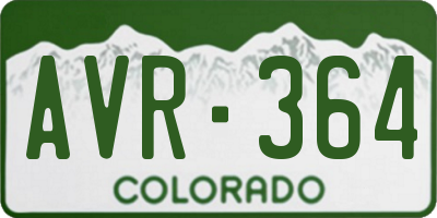 CO license plate AVR364