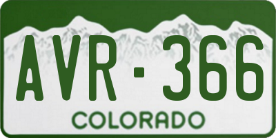 CO license plate AVR366
