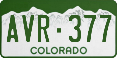 CO license plate AVR377