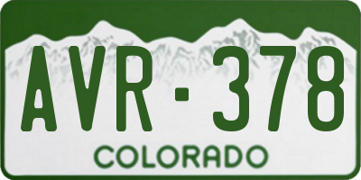 CO license plate AVR378