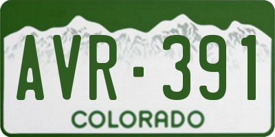 CO license plate AVR391