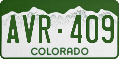 CO license plate AVR409