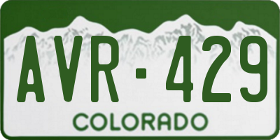 CO license plate AVR429