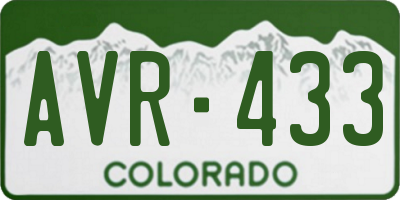 CO license plate AVR433