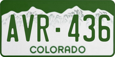 CO license plate AVR436