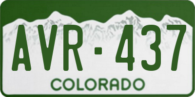 CO license plate AVR437