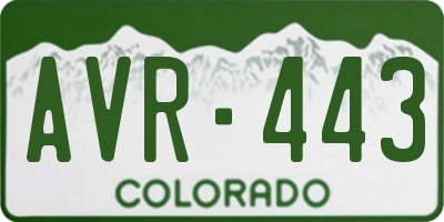 CO license plate AVR443