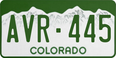 CO license plate AVR445