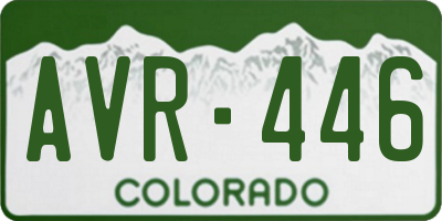 CO license plate AVR446