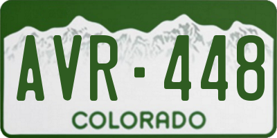 CO license plate AVR448