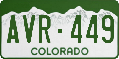 CO license plate AVR449