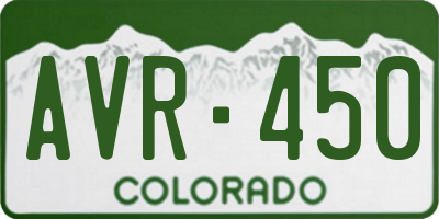 CO license plate AVR450