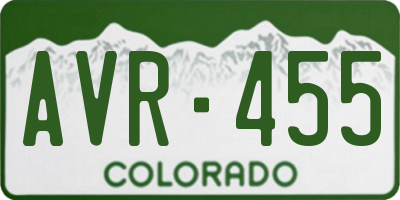 CO license plate AVR455