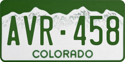 CO license plate AVR458