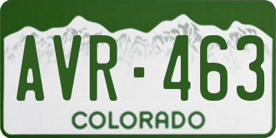 CO license plate AVR463