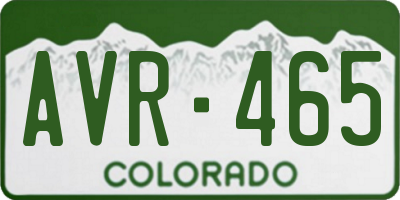 CO license plate AVR465