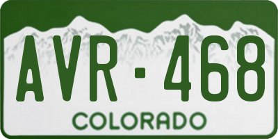 CO license plate AVR468