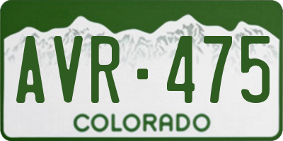 CO license plate AVR475