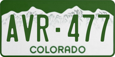 CO license plate AVR477