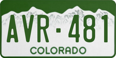 CO license plate AVR481