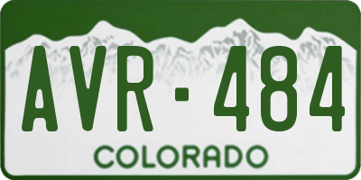 CO license plate AVR484