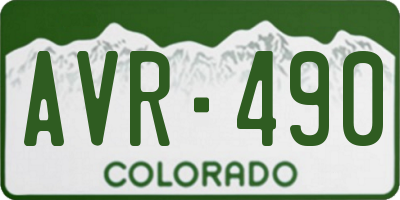 CO license plate AVR490