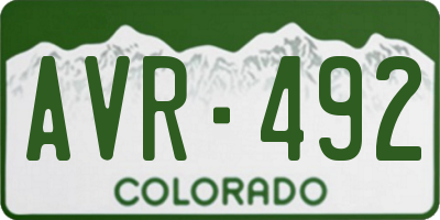 CO license plate AVR492