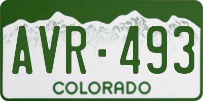 CO license plate AVR493