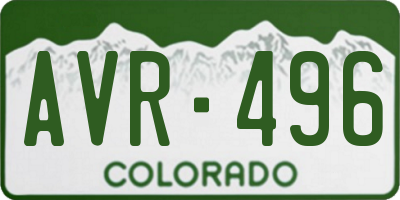 CO license plate AVR496