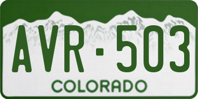 CO license plate AVR503
