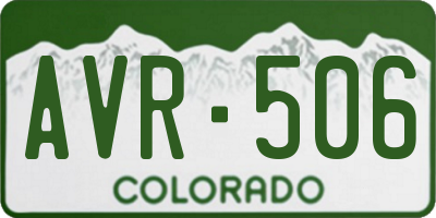 CO license plate AVR506