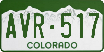 CO license plate AVR517