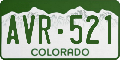 CO license plate AVR521