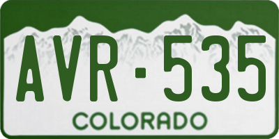 CO license plate AVR535