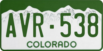 CO license plate AVR538