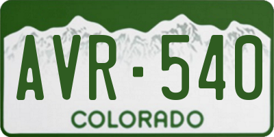 CO license plate AVR540