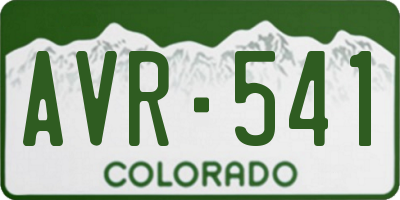 CO license plate AVR541