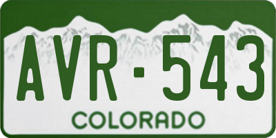 CO license plate AVR543