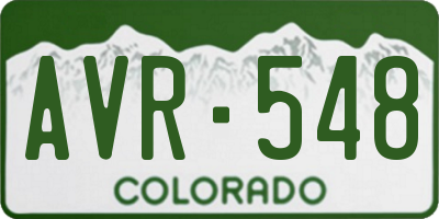 CO license plate AVR548