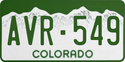 CO license plate AVR549