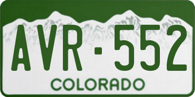 CO license plate AVR552