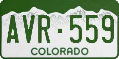 CO license plate AVR559