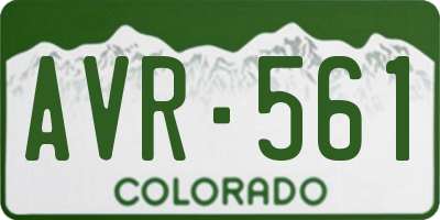 CO license plate AVR561