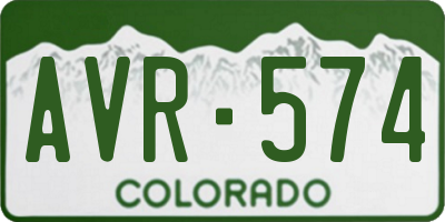 CO license plate AVR574