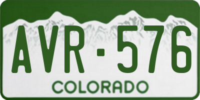 CO license plate AVR576