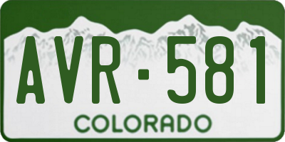 CO license plate AVR581