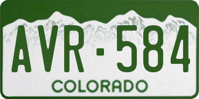 CO license plate AVR584