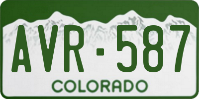 CO license plate AVR587